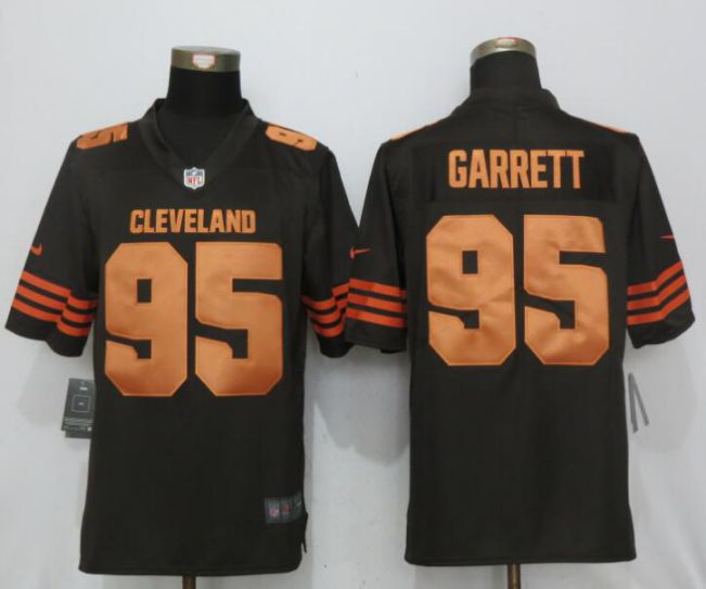 2017 NFL New Nike Cleveland Browns #95 Garrett Navy Brown Color Rush Limited Jersey